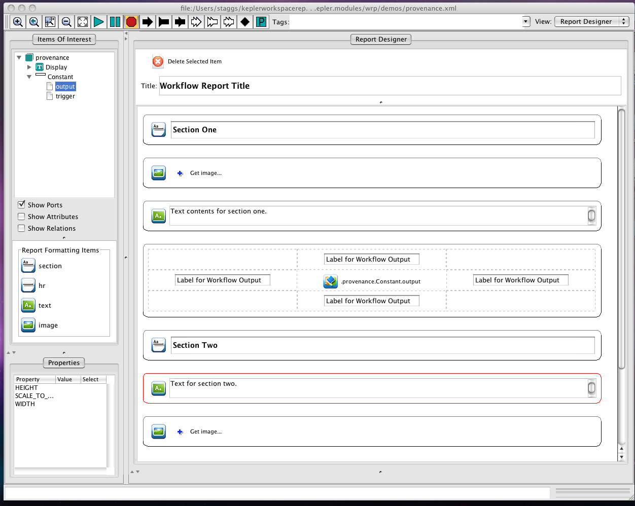 Report Designer GUI current implementation