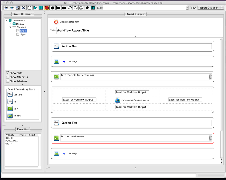 Report Designer GUI current implementation