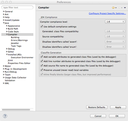 Eclipse Preferences Window, Compiler Pane