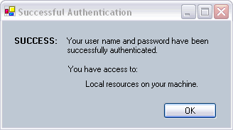 Authentication Framework: Success 1